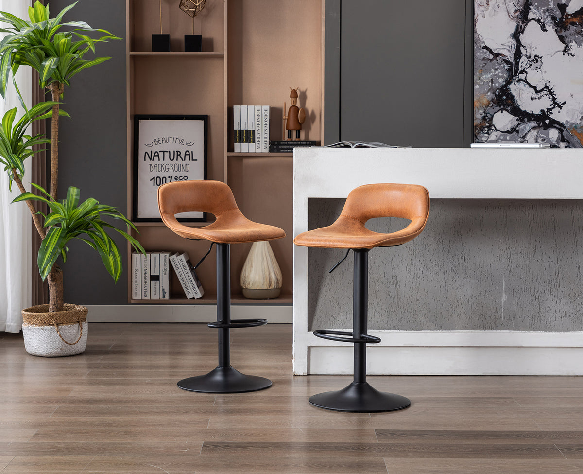 Modern Swivel Leather Bar Stools Set of 2 S638789