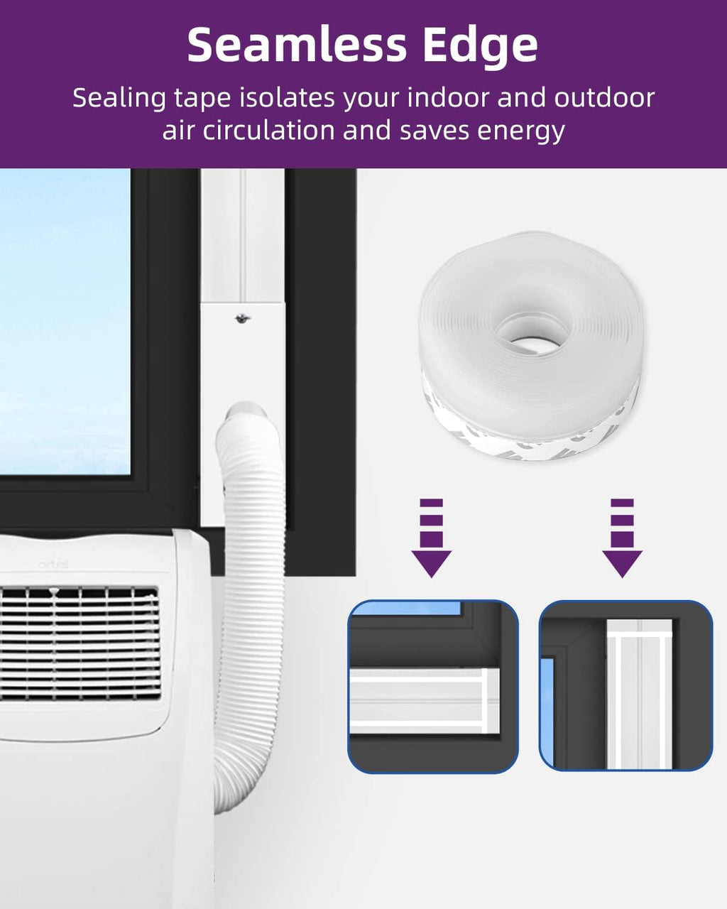 Portable AC Window Kit with 5.9 Exhaust Hose, Pack of 2 R17468