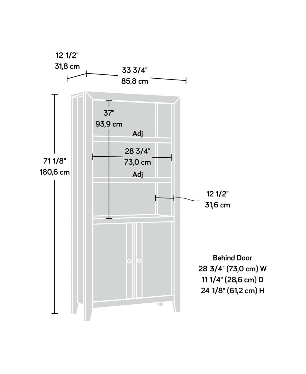 Craftsman Oak Library with Doors L6864