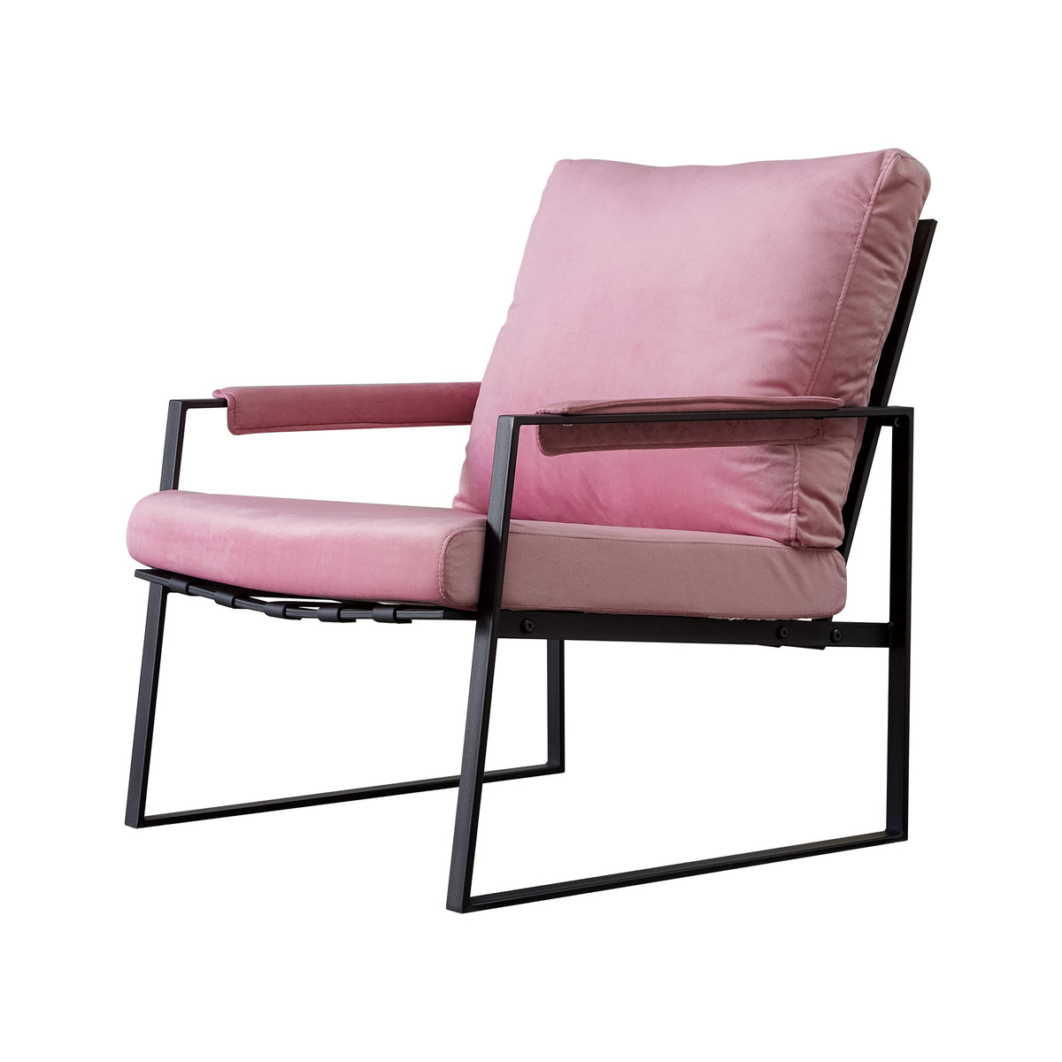 Pink Velvet Accent Armchair P137