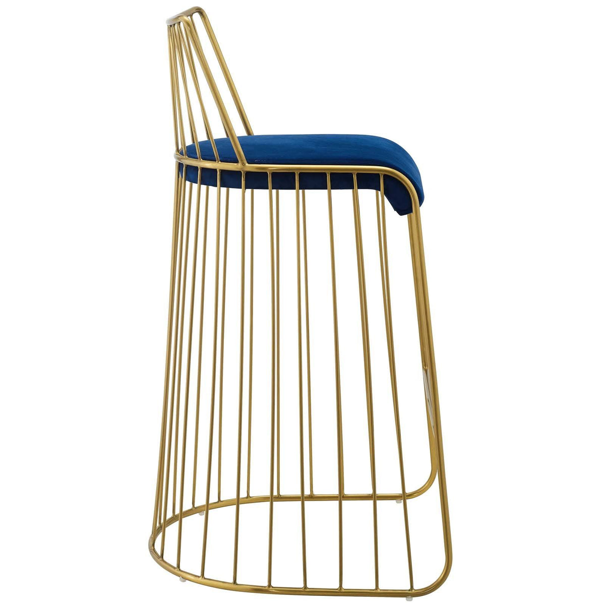 Gold Stainless Steel Velvet Bar Stool Q6884