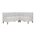 Light Grey Wood Upholstered Corner Nook Bench R454309