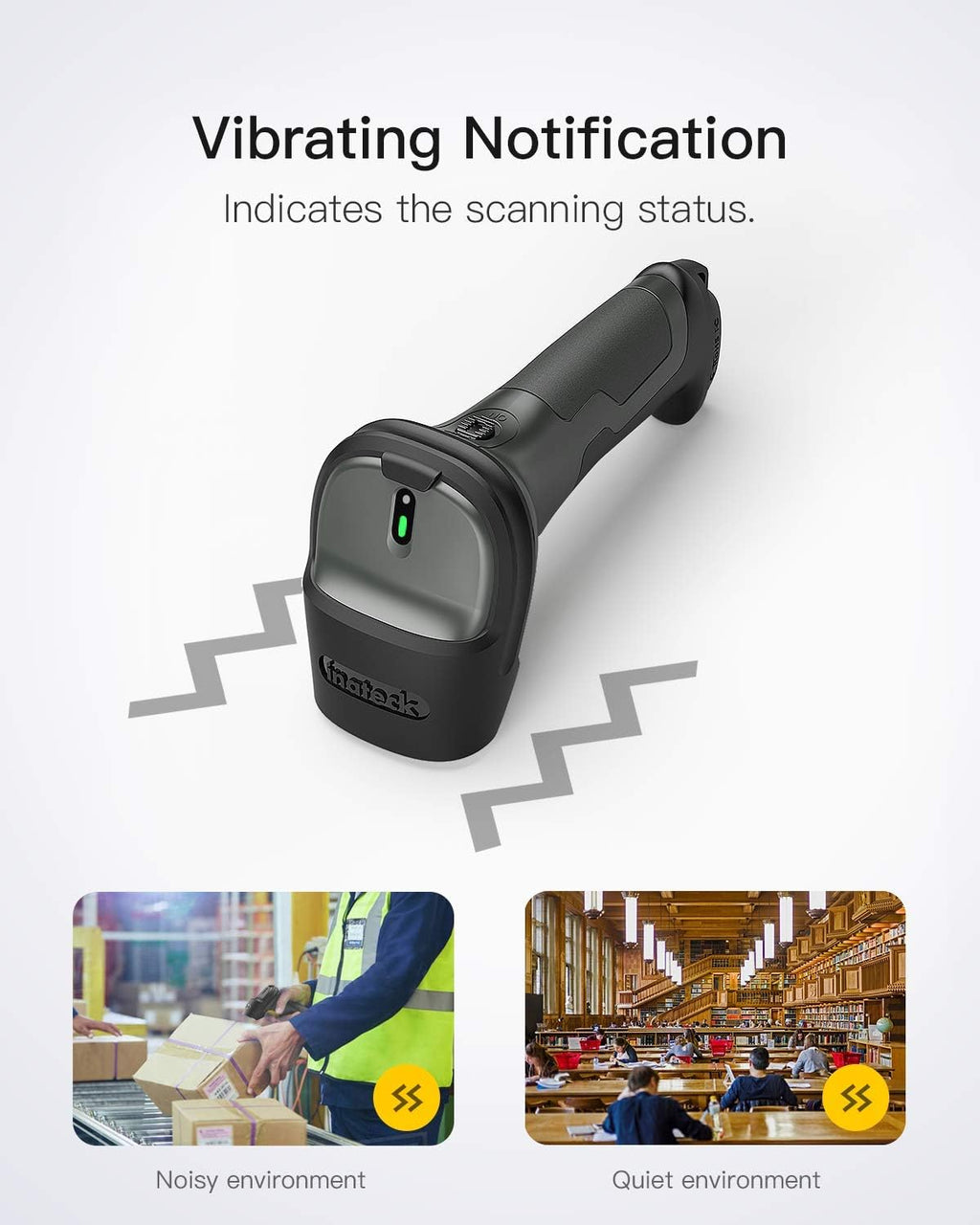 Wireless Barcode Scanner with Vibrating Function R253