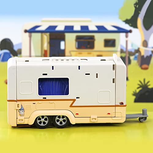 Bluey Caravan Playset with 2.5-3 inch Figures, Camper Van, 2 Figures, 5 Accessories, 1 Sticker W6327