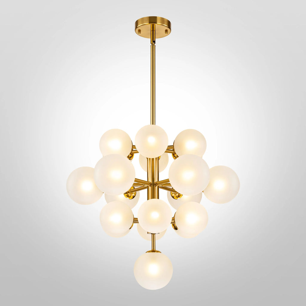 19-Light Dimmable Tiered Glass Bubble Chandelier F984985