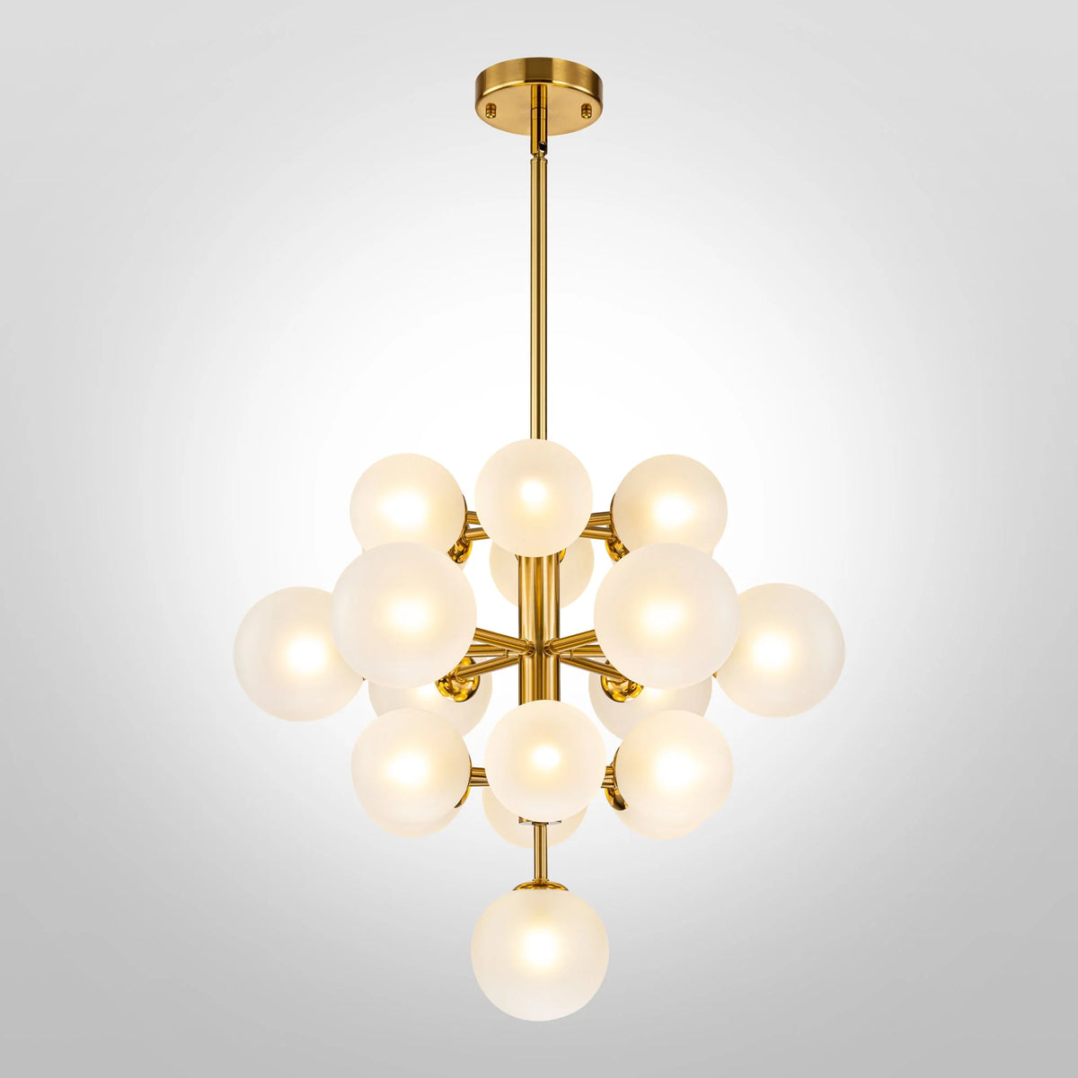 19-Light Dimmable Tiered Glass Bubble Chandelier F984985