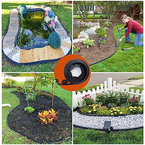 Brown 20Ft Plastic Garden Edging with Ground Stakes D251
