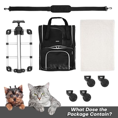 Purple Soft Side Dog Carrier Bag with Wheels Q730747