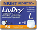 Overnight Protective Underwear Large 64 Count P6232