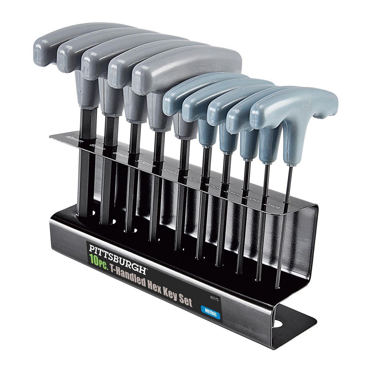 Metric T-Handle Hex Key Set, 10 Piece S325455