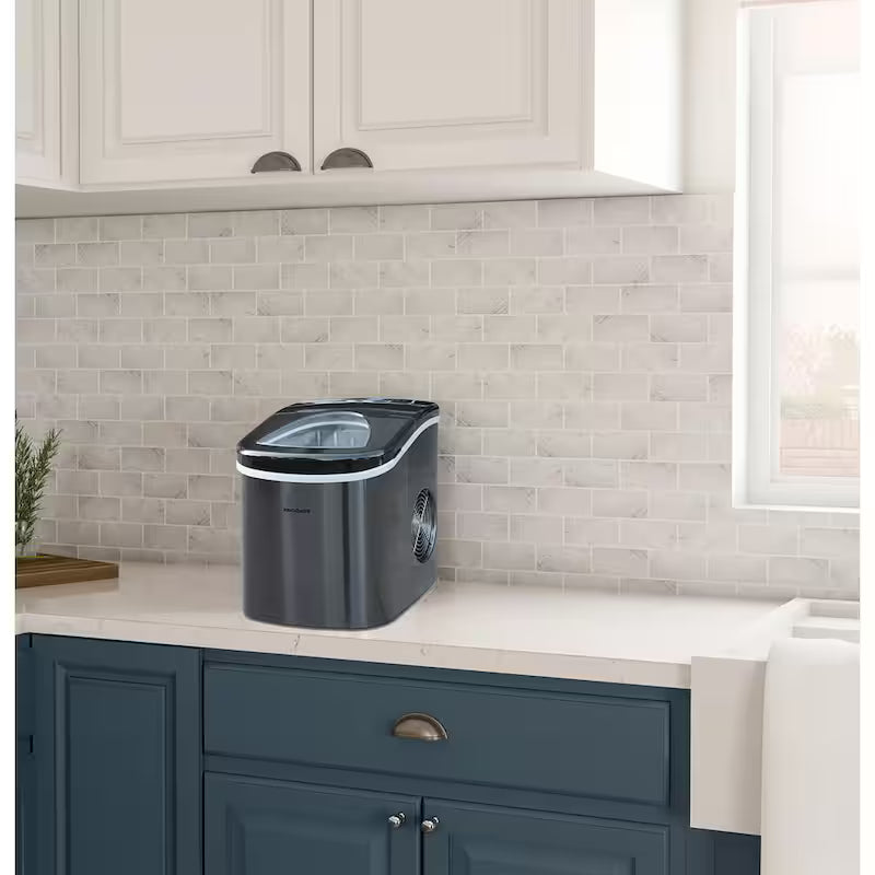 Portable Counter Top Ice Maker in Black Stainless T827