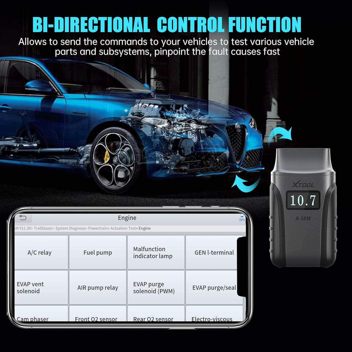 Wireless OBD2 Scanner with All Systems Diagnostics H69702
