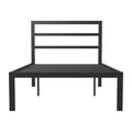 Black Metal Platform Bed Frame with Headboard Y8744