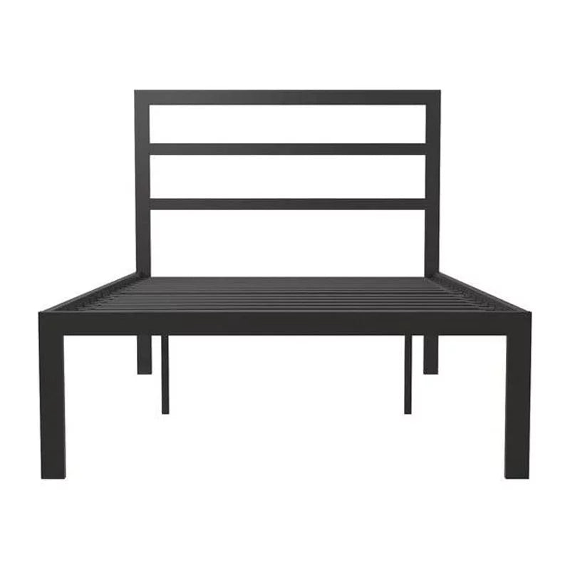 Black Metal Platform Bed Frame with Headboard Y8744
