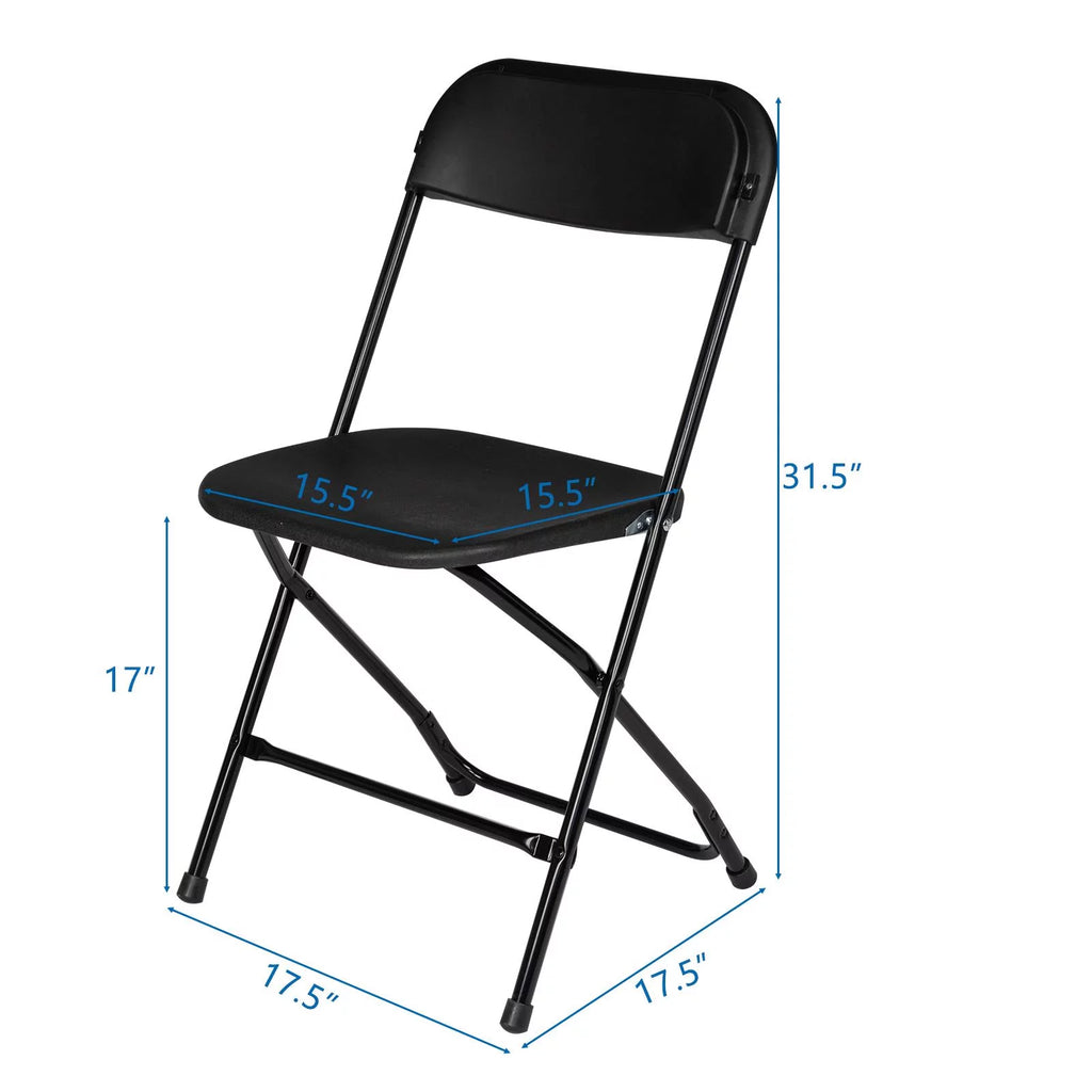 Black Plastic Folding Chairs 6 Pack W810