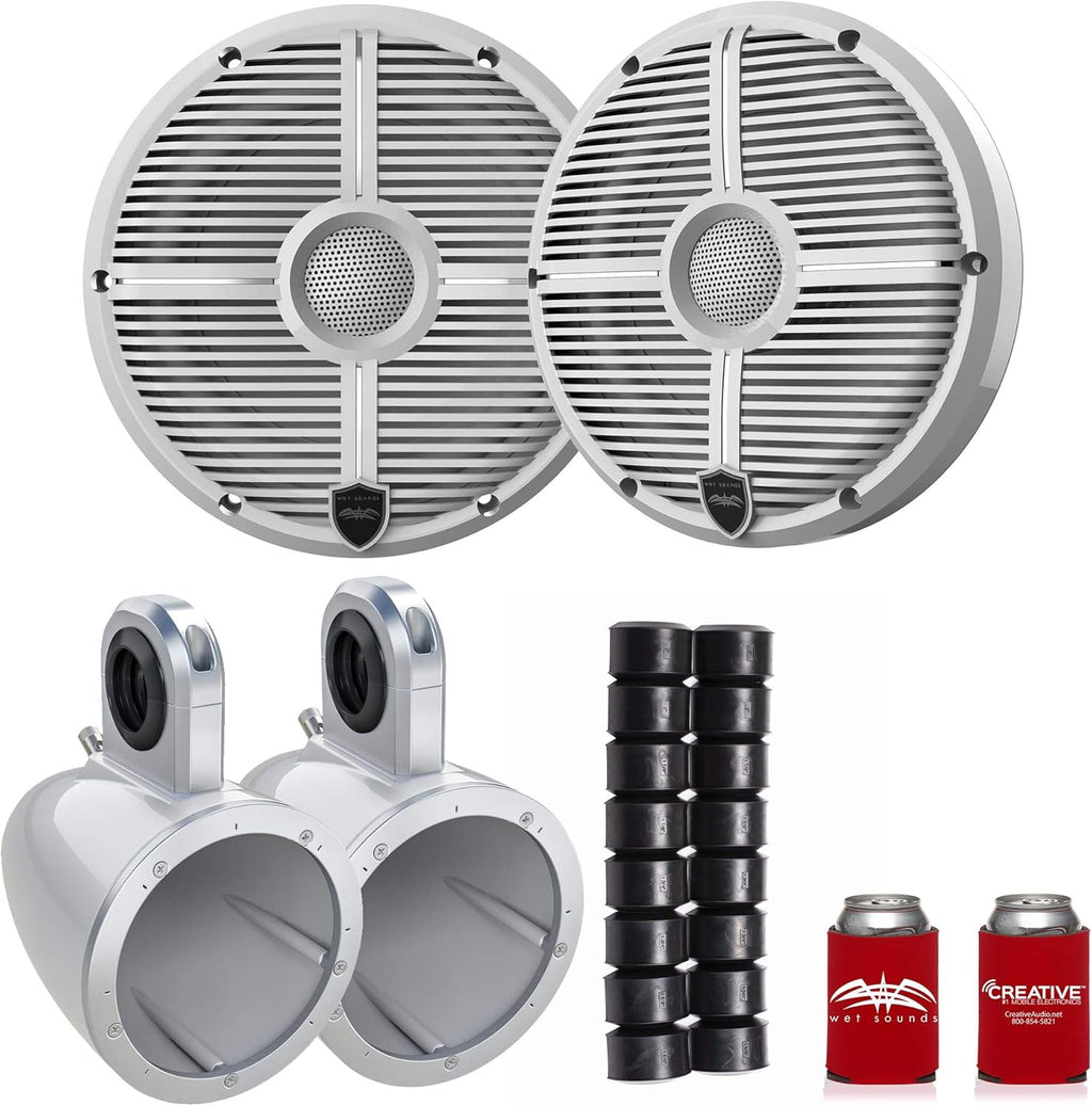 6.5" White Grill Marine Speakers I81272