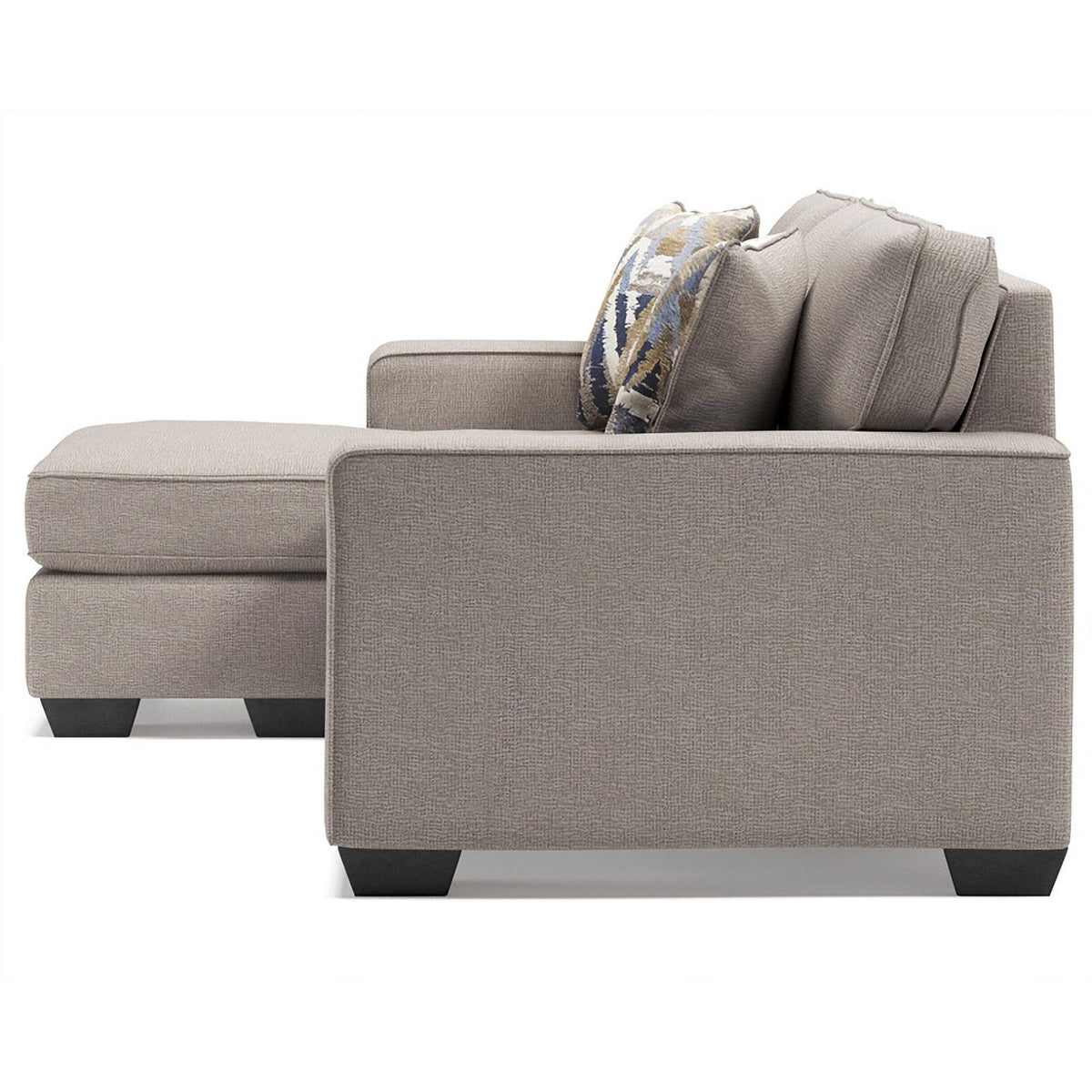 Modern Fabric & Wood Sofa Chaise in Stone Light Gray I347707