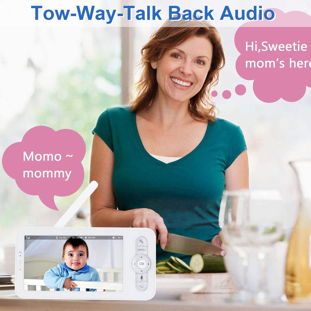 5" WiFi Baby Monitor with Camera and Audio, 1080p Camera and 720p Display D96608