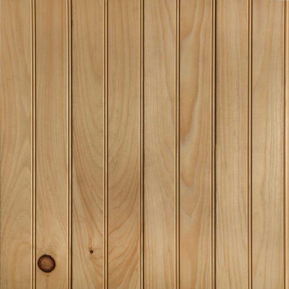 Unfinished Pine Tongue and Groove Wall Plank U833195