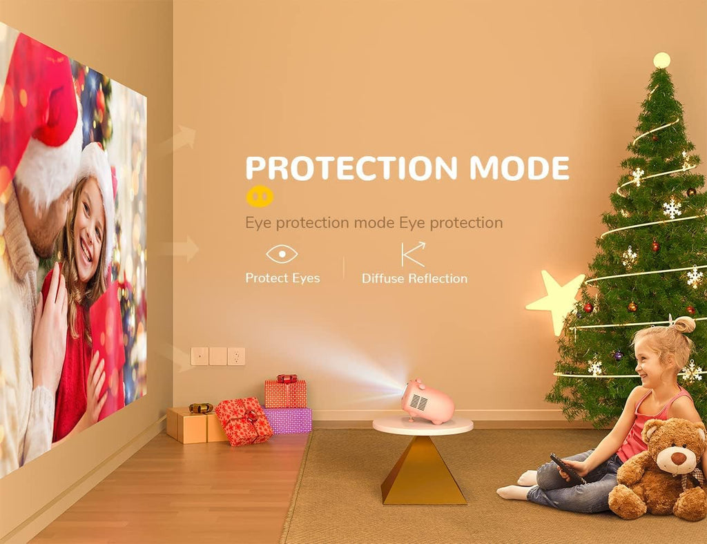 Mini Projector, Portable Video Projector with 1080P Supported and 300'' Display O80182
