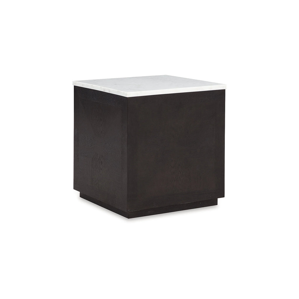Square Accent Table with White Marble Tabletop E57785