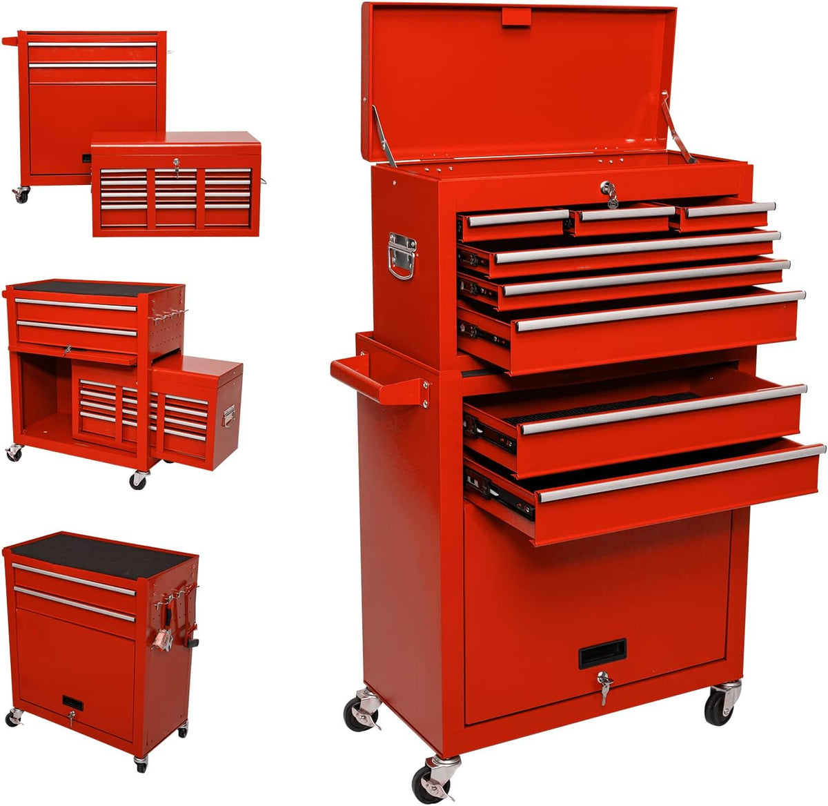 8 Drawer Rolling Tool Chest with Wheels Q294204