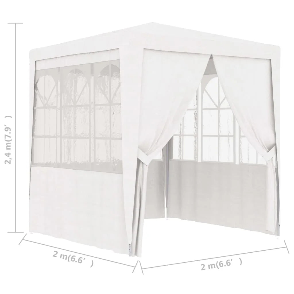White Party Tent with Side Walls 6.6'x6.6' E4409