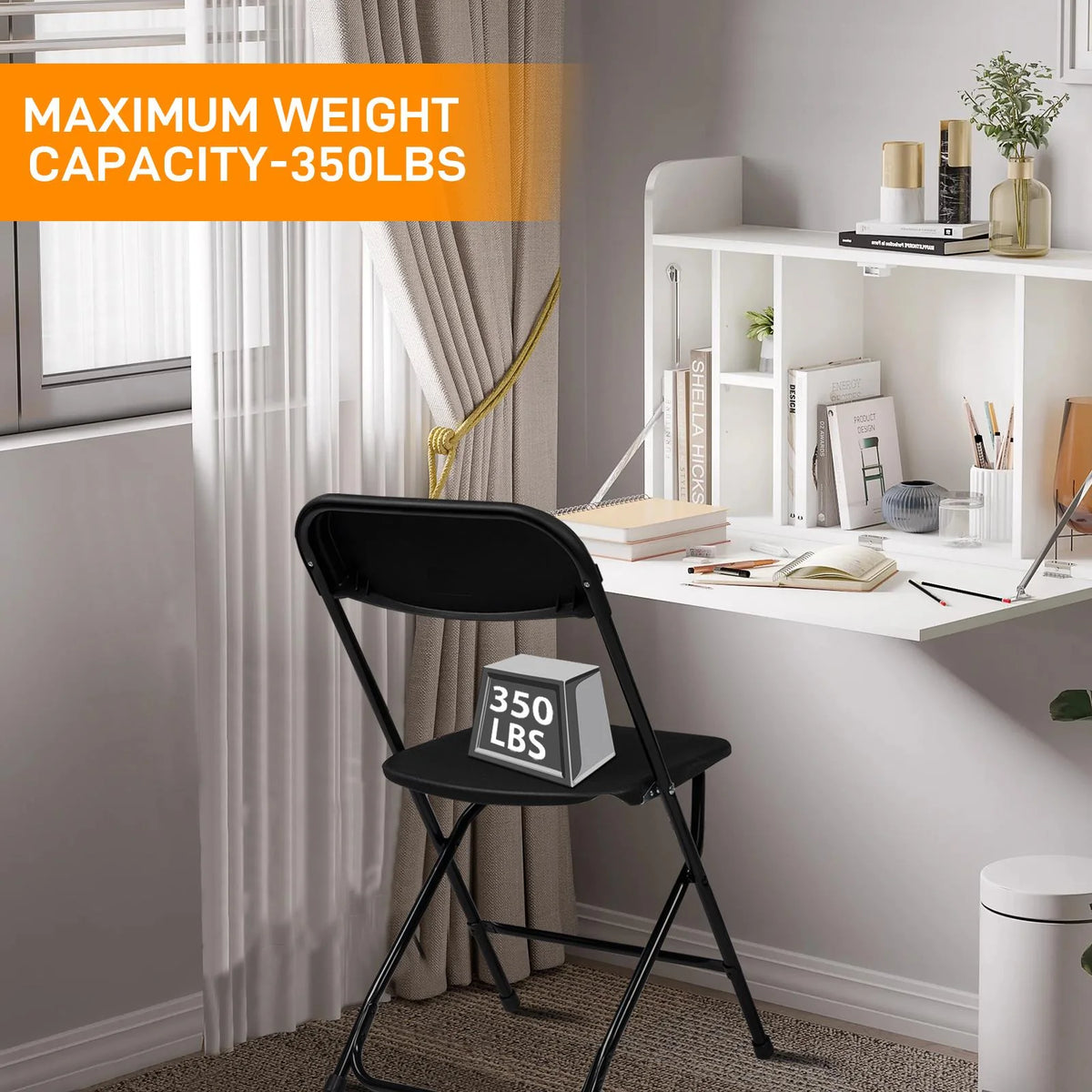 Black Plastic Folding Chairs 6 Pack W810
