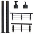 2 Pack 36x2x2 304 Stainless Steel Black Cable Railing Post G76160