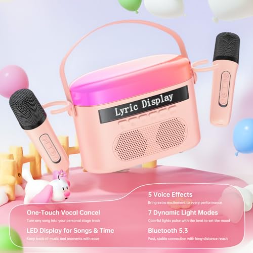 Portable Bluetooth Karaoke Machine with Lyrics Display Screen T57150
