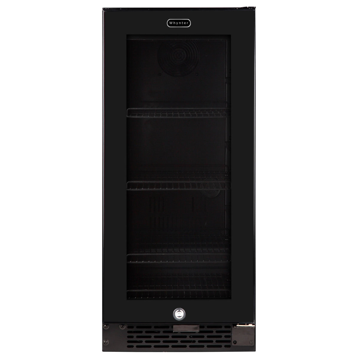 Black Glass 80-Can 3.4 Cu ft. Beverage Refrigerator M129539