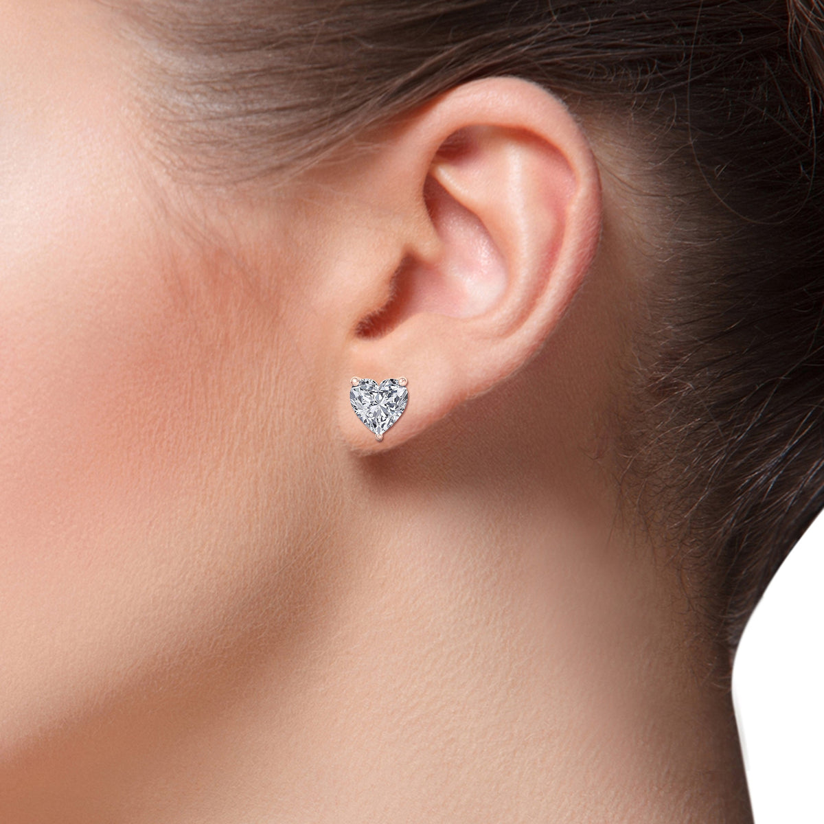 1 Carat Heart Shape Diamond Stud Earrings N184637