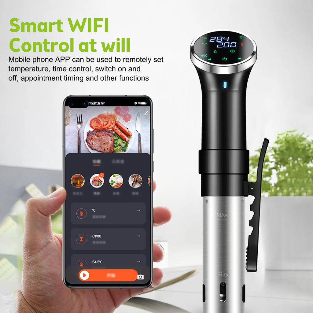 WiFi Sous Cooker Immersion Circulator 1100 Watts Digital Display A104