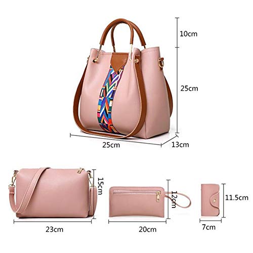 Black PU Leather Shoulder Bag Set 4pcs J857