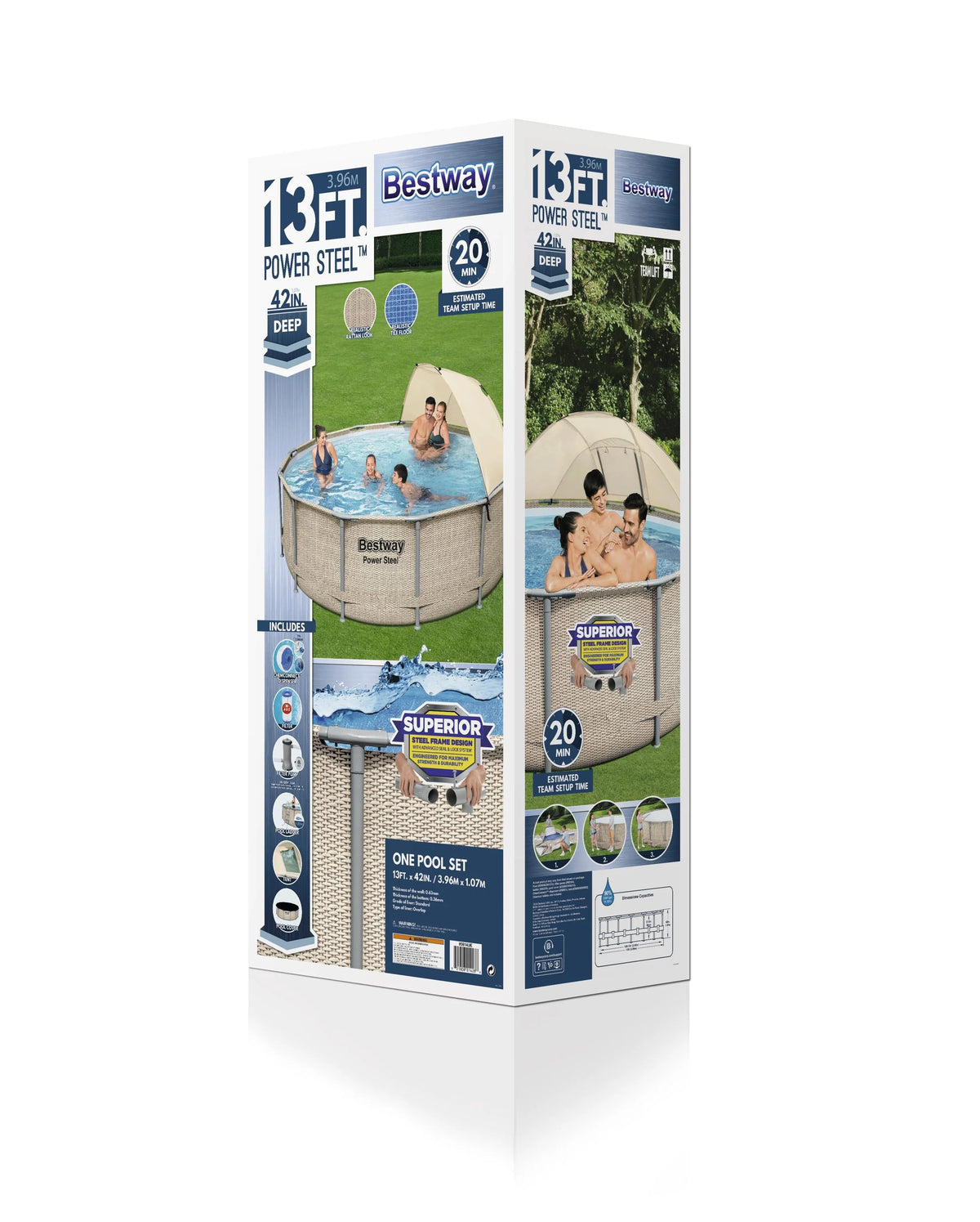 14' x 42 Round Above Ground Swimming Pool Set Y9130