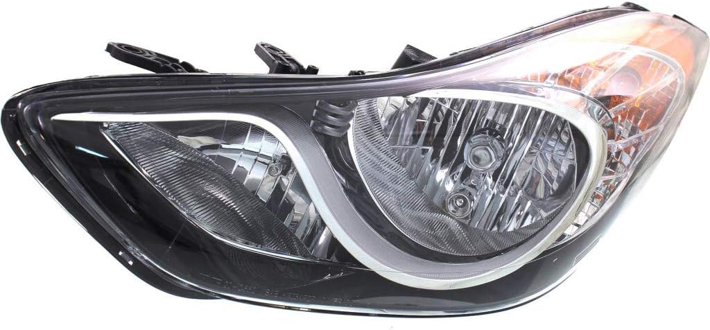Headlight Assembly Passenger Side with Bulbs Black Housing Z11400
