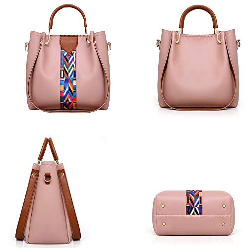 Black PU Leather Shoulder Bag Set 4pcs J857