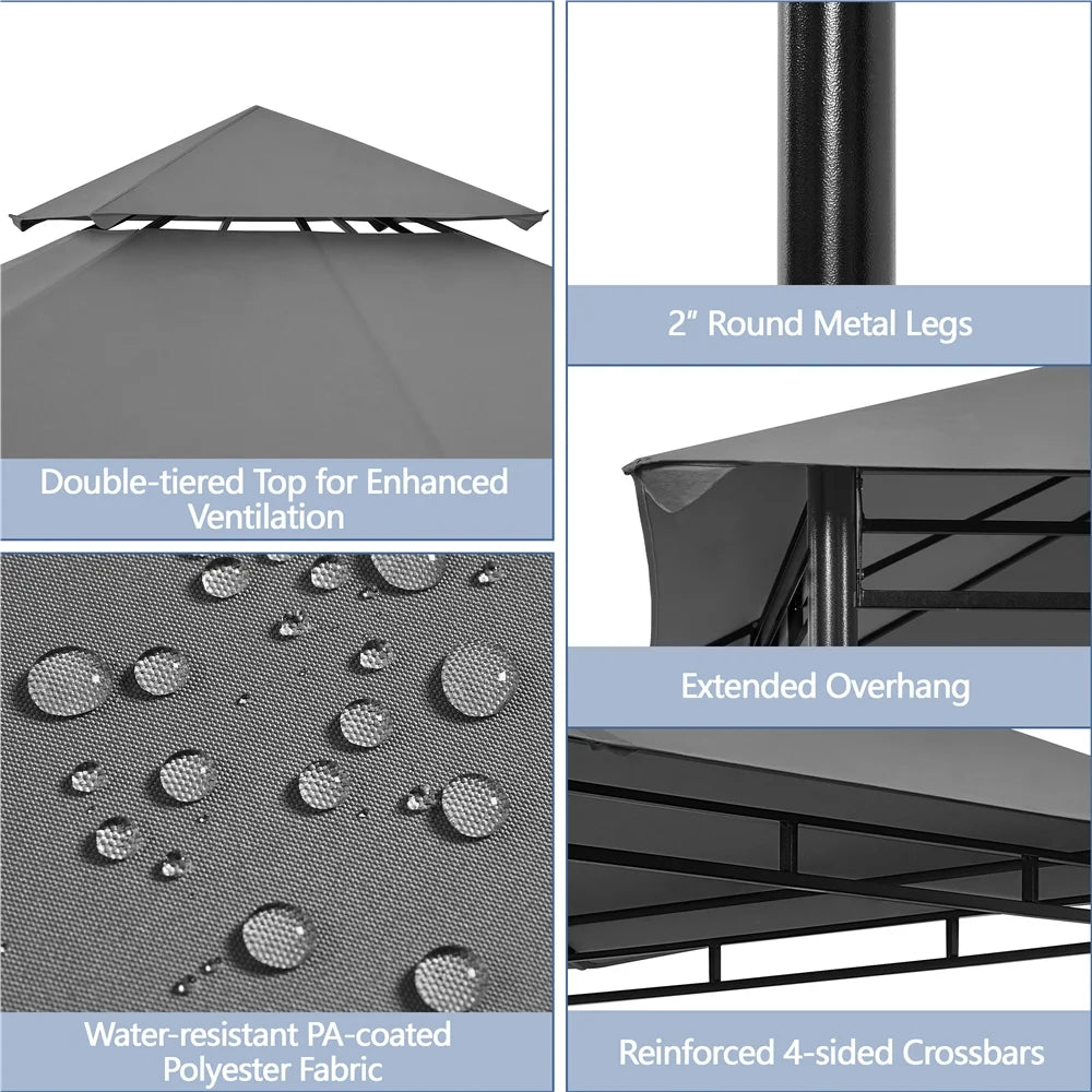 11×11 ft Outdoor Patio Gazebo Tent, Dark Gray T915900