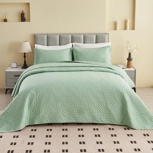 Oversized King Blue Reversible Lightweight Quilted Coverlet Set 1 Quilt 2 Pillow Shams K741