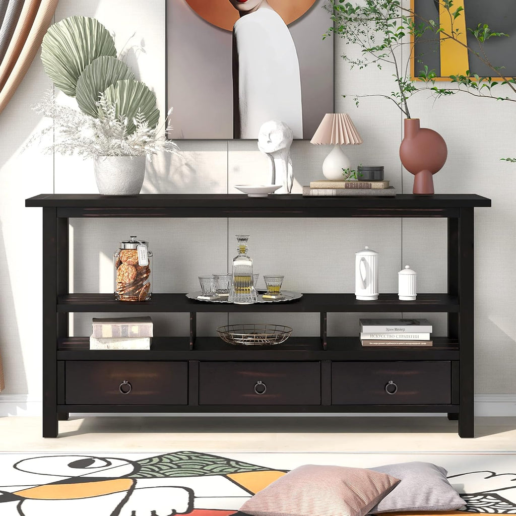 Navy Blue 6 Drawer Sideboard Console Table J4813