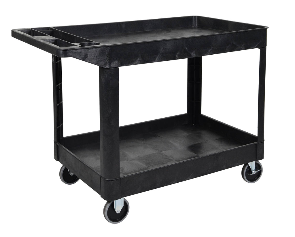 Black Heavy-Duty 2 Shelf Utility Cart L809225