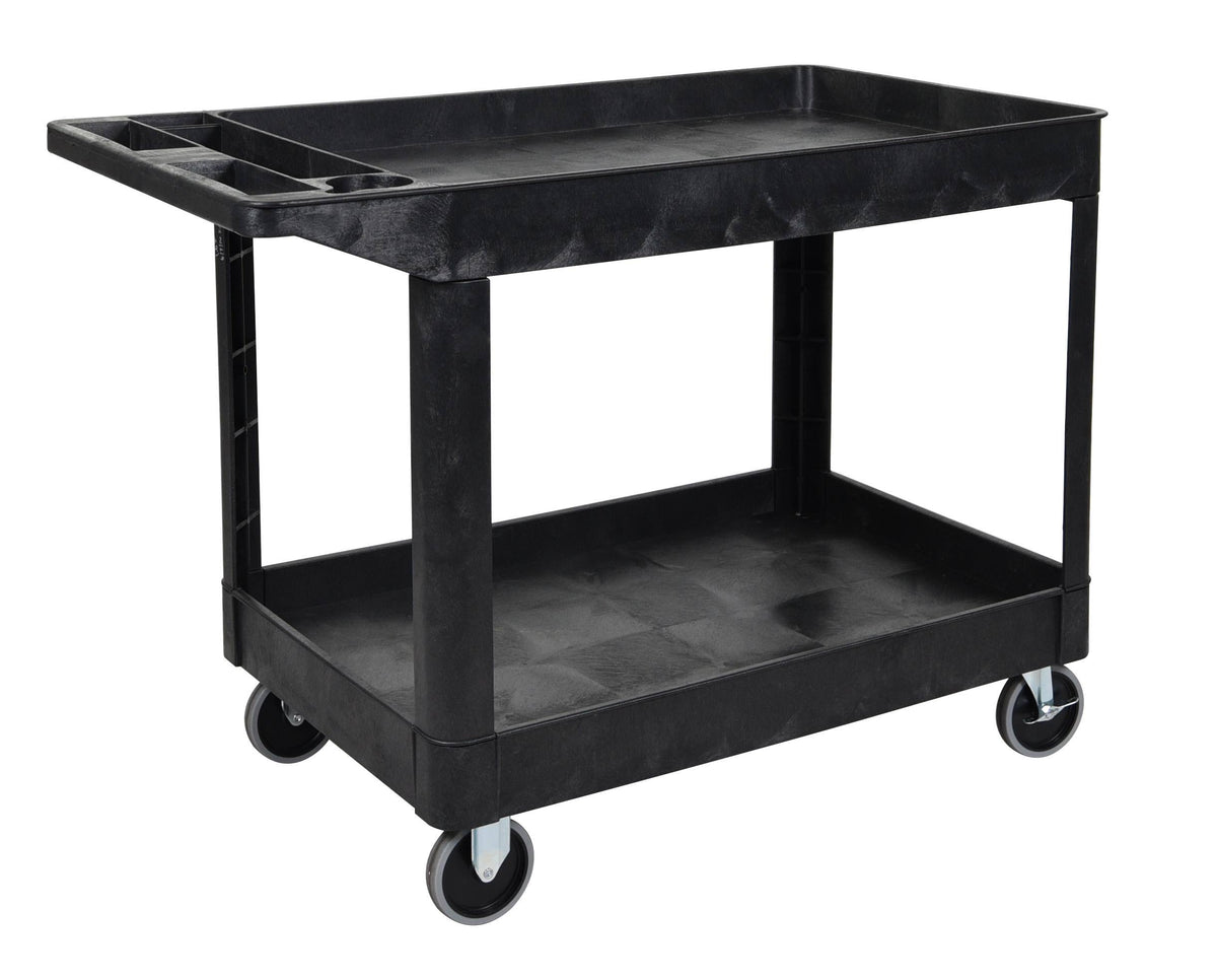 Black Heavy-Duty 2 Shelf Utility Cart L809225