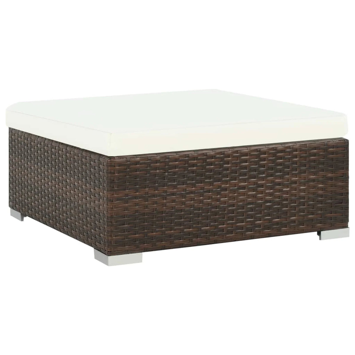6 Piece White Cushioned Poly Rattan Patio Conversation Set with Coffee Table K10796