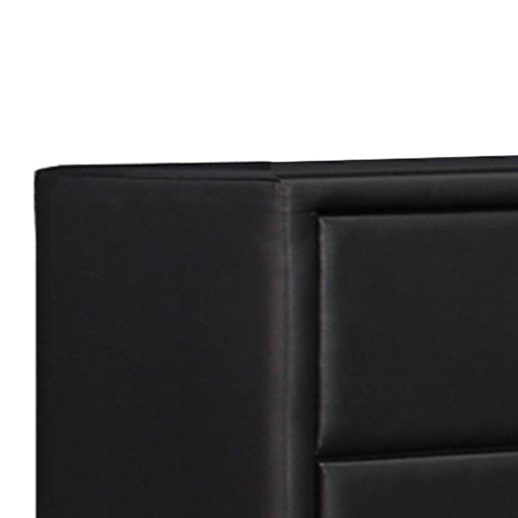 Black 5 Drawer Leatherette Wooden Frame Chest with Tapered Legs S70976