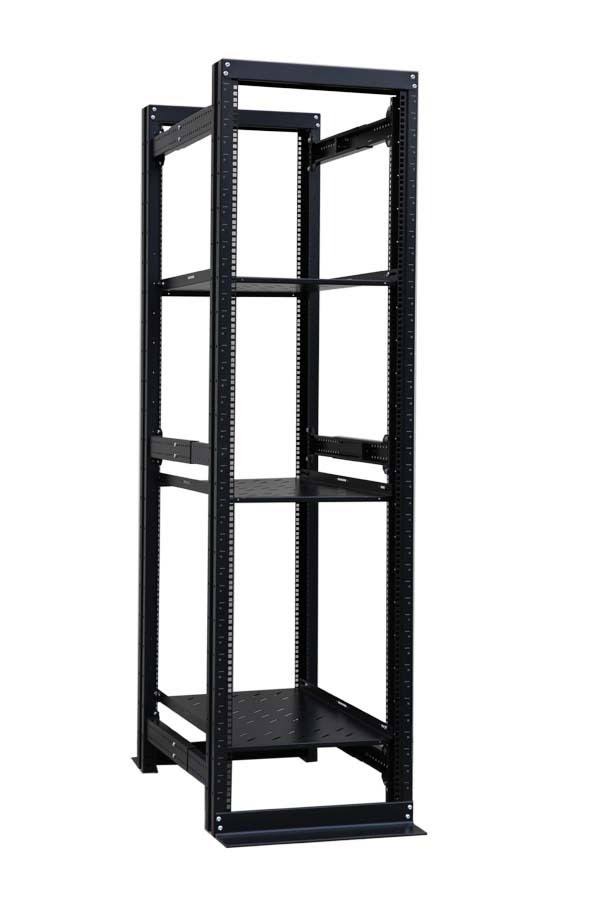 42U 19" 4 Post Open Frame Adjustable Server Rack Enclosure with 2 Shelves L704