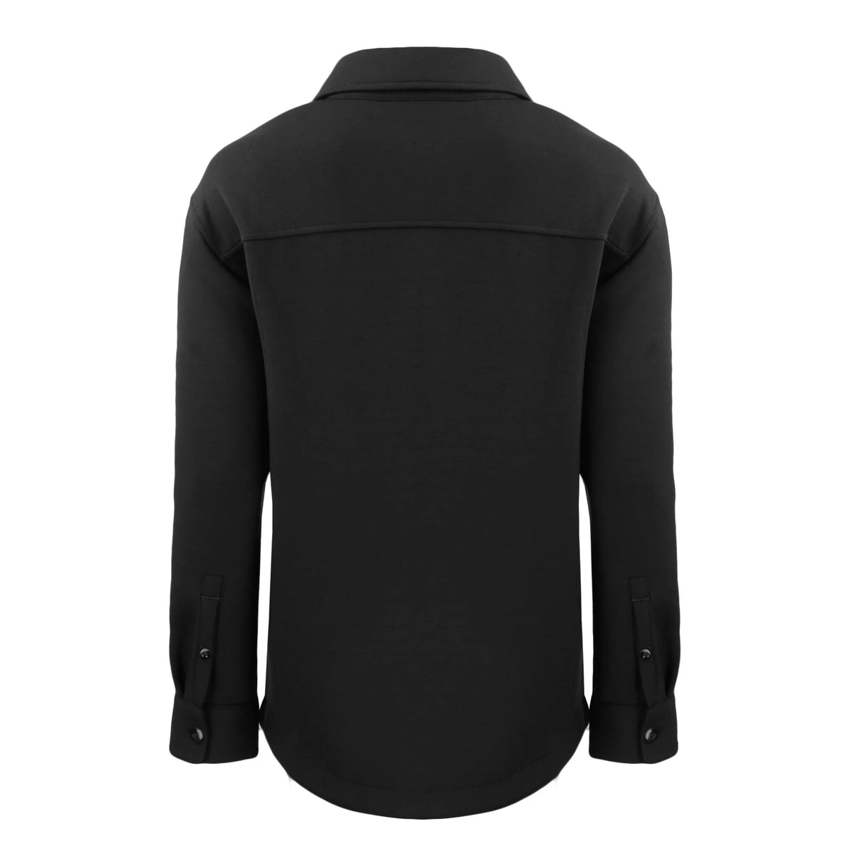 Women's Black Eco Knit Full-Snap Shacket S1937