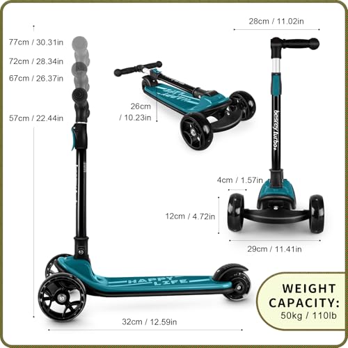 Kick Scooter for Kids 3-Wheel Folding with LED Light Wheels C18772