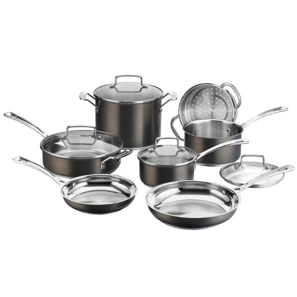 11-Piece Black Stainless Steel Cookware Set Q2485