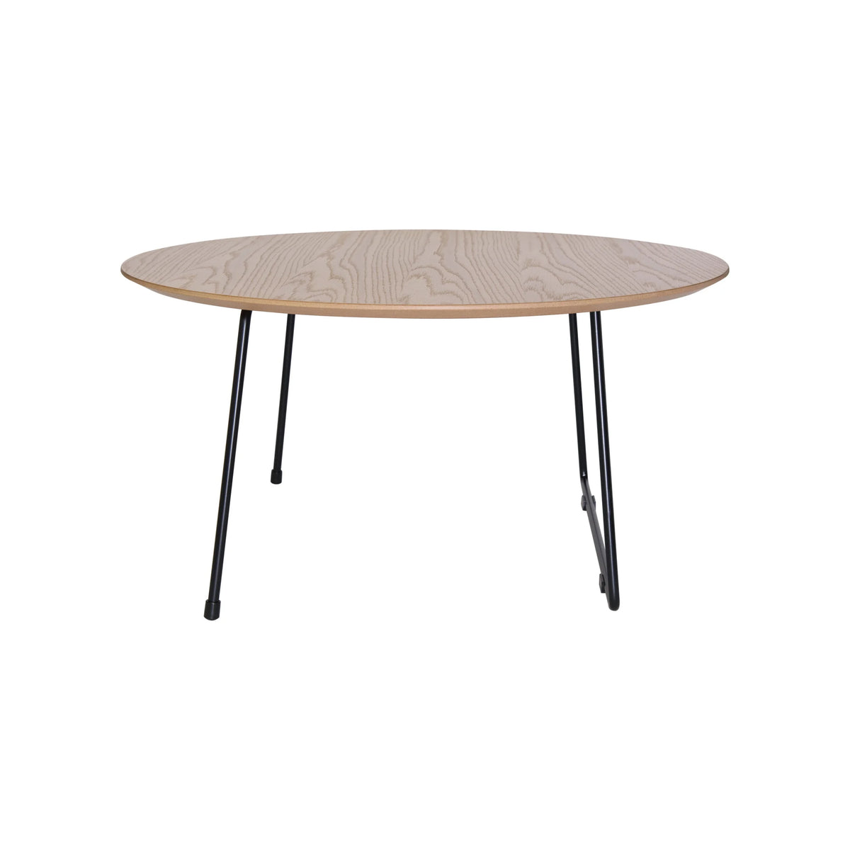 Mid Century Modern Round Coffee Table with Wood Top I1709
