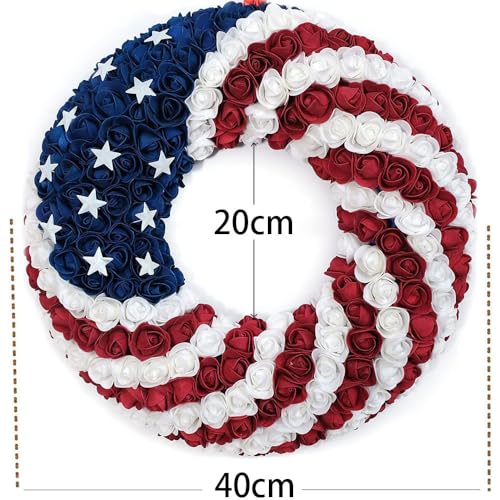 Patriotic Wreath with Red White Blue X4679